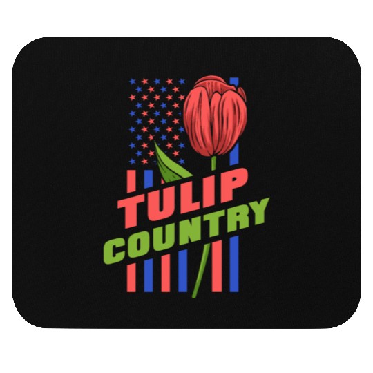 Tulip Gardening Us Flag Tulips Mouse Pads