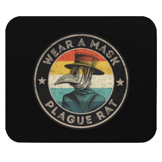 Wear A Mask Plague Doctor Vintage Retro Mouse Pads