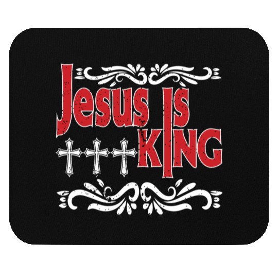 Jesus Is King Love Jesus Christian Christmas Mouse Pads