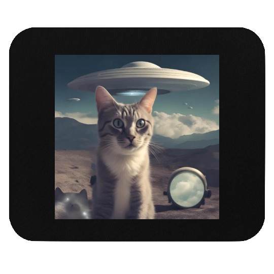 Cat Ufo Alien Area 51 space shuttle Mouse Pads