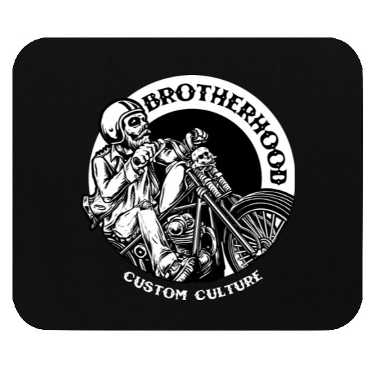 Riding brotherhood culture, skeleton riding a bike Mouse Pads