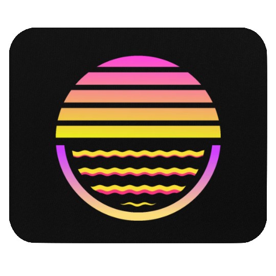 Retro sunset style 80s Mouse Pads