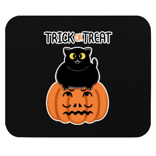 Trick or Treat Black lucky cat with sweetest eyes. Mouse Pads