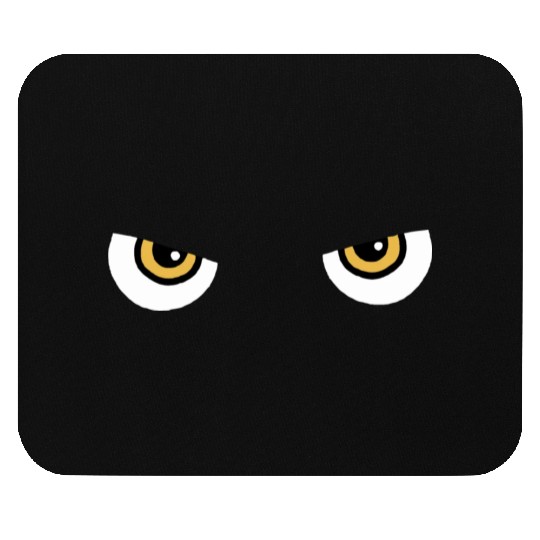 Black Cat Yellow Eyes | Halloween Cat Lovers Gift Mouse Pads