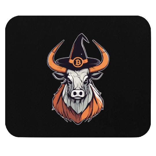 Halloween Bitcoin Wizard Bull Mouse Pads