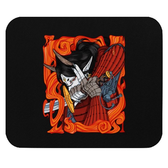 Samurai Demon Warrior Mouse Pads