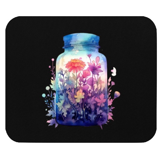 Vintage Wildflower Poster Green Botanical Wall Art Mouse Pads