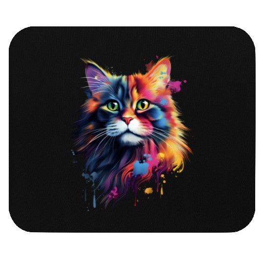 Color Explosion Persian Cat Art Mouse Pads