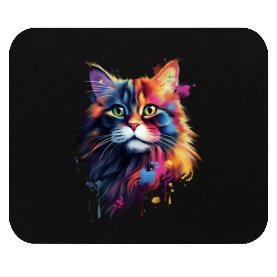 Color Explosion Persian Cat Art Mouse Pads