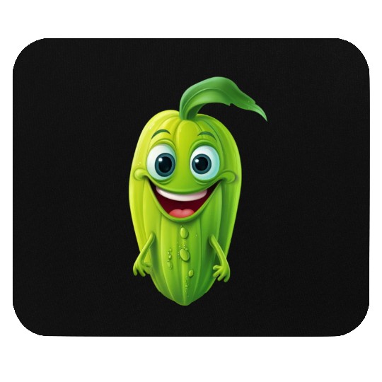 Kawaii Veggie Delight: Cucumber, Green Pumpkin & Mouse Pads