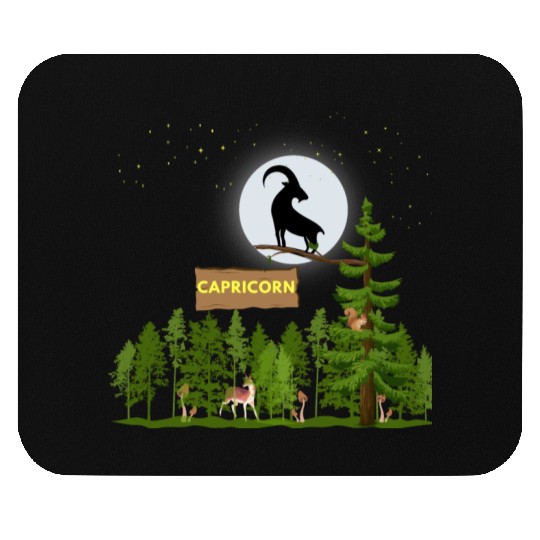 Zodiac Sign Capricorn Astrology Wild Forest Mouse Pads