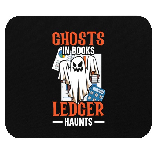 Ghosts in Books Ledger Haunts Accountant Halloween Mouse Pads