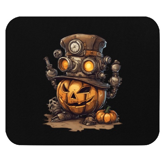 Steampunk Halloween: The pumpkin of the future Mouse Pads