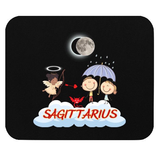 Zodiac Sign Sagittarius Astrology Angel & Bow Mouse Pads