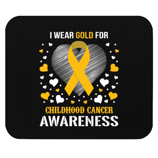 I Wear Childhood Cancer Awareness Supporter Ribbon Mouse Pads