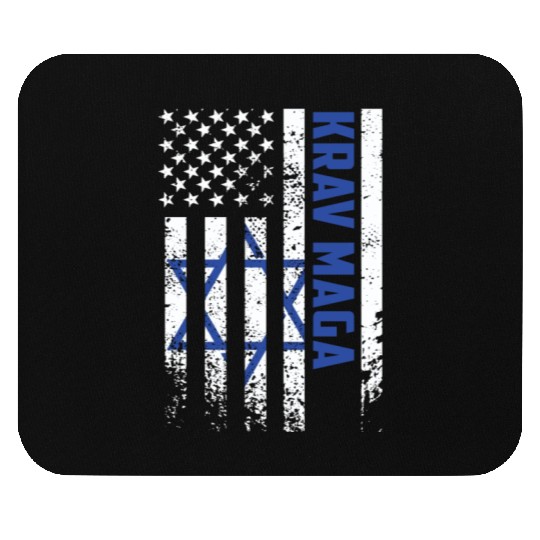 Krav Maga American USA Israel Flag Mouse Pads