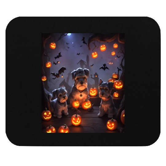 Schnauzer Hallooween Spooktacular Mouse Pads