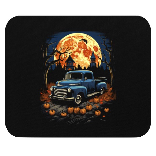 Creepy Old Truck Halloween Haunted Classic Truck Mouse Pads