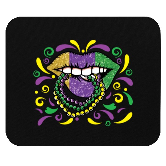 Lips Beads Mardi Gras Mouse Pads