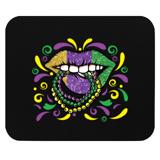 Lips Beads Mardi Gras Mouse Pads