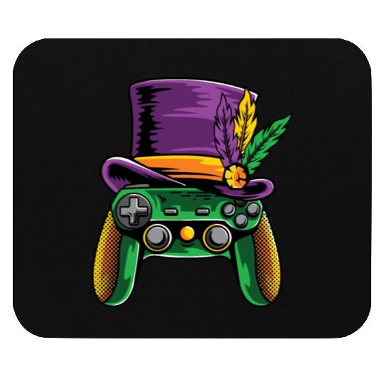 Video Games Controller Mardi Gras Mouse Pads