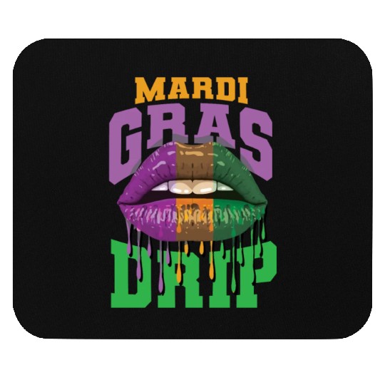Lips Mardi Gras Drip Mouse Pads