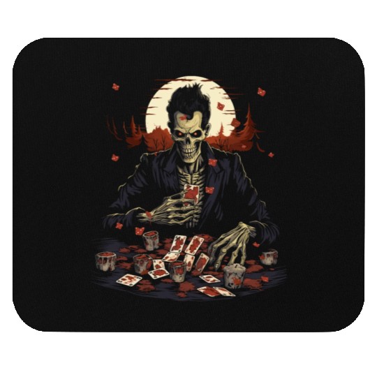 Halloween Bluffing Fun Costume Spooky Poker Player Mouse Pads