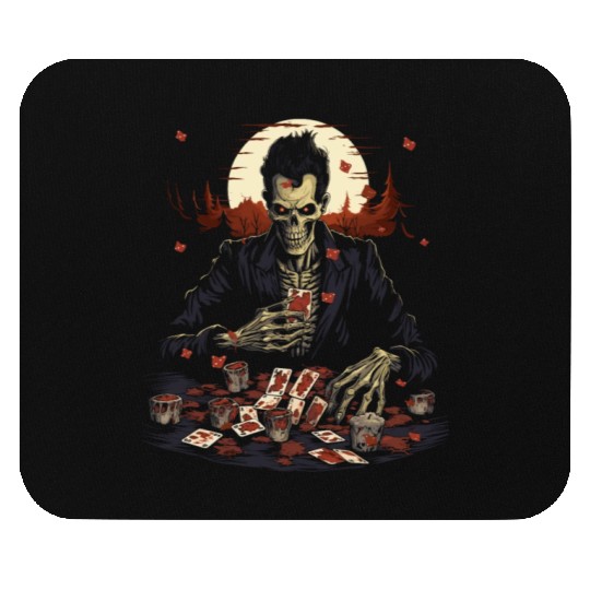 Halloween Bluffing Fun Costume Spooky Poker Player Mouse Pads