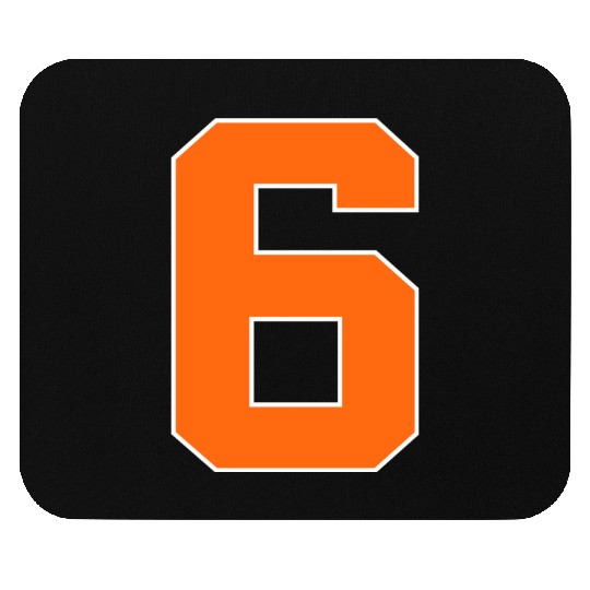 Number 6 Sports Orange Mouse Pads