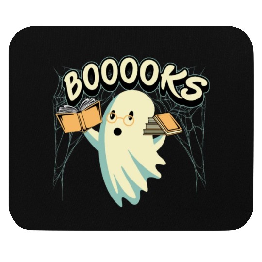 Ghost With Books Booooks Mouse Pads