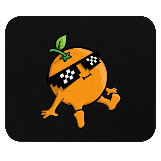 Cool Relaxing Orange Fruit Pixel Sunglasses Face Mouse Pads
