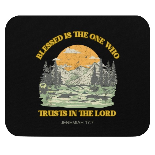 Retro Blessed is the one who trust in the Lord Mouse Pads