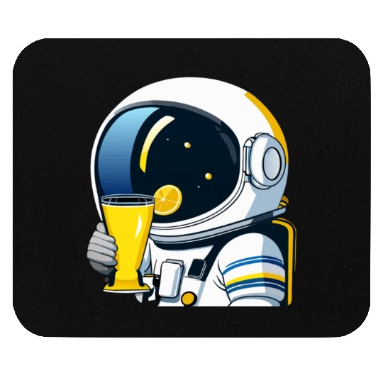 astronaut drinks lemon tea Mouse Pads