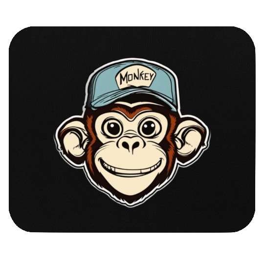 Monkey Crazy Monkey Cool Monkey with Cap Mouse Pads