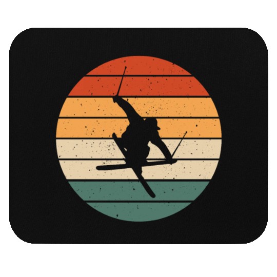 Retro Freestyle Skiing Design Mouse Pads