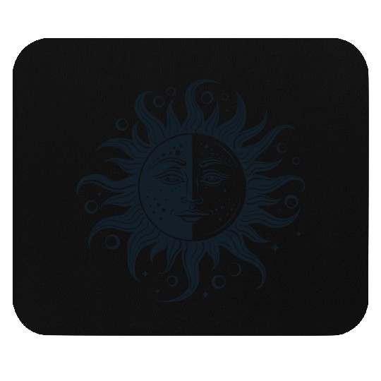 Harmonious Sun and Moon - Spiritual Design Mouse Pads