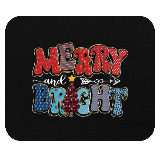 Merry and Bright Chistmas Tree Cute Christmas Mouse Pads