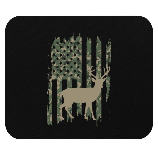 Camo American Flag Deer Mouse Pads