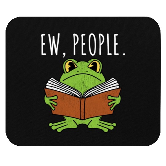 Ew People Cottagecore Frog Reading Book Mouse Pads