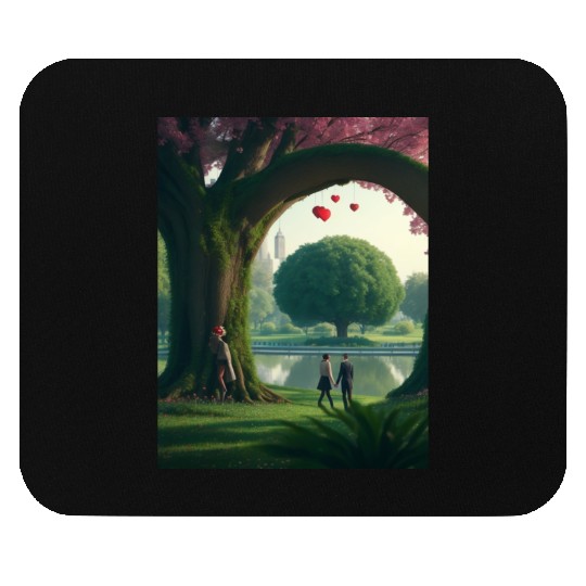 Valentine's day in a park with loved one Mouse Pads