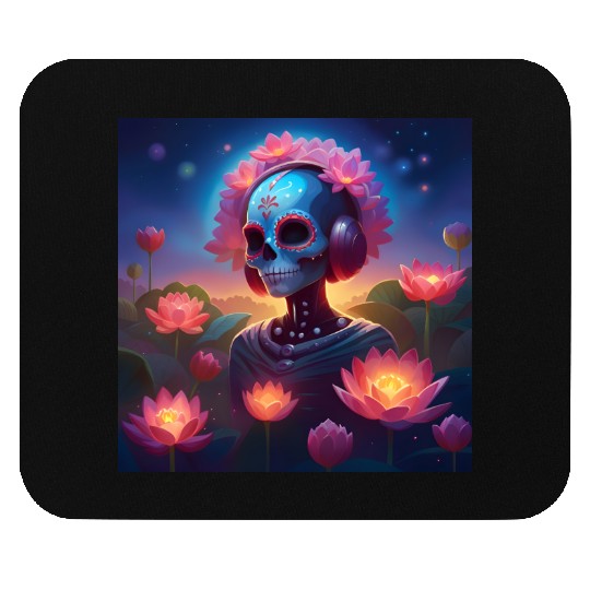 Sugar Skull Lotus Melody Medley Mouse Pads