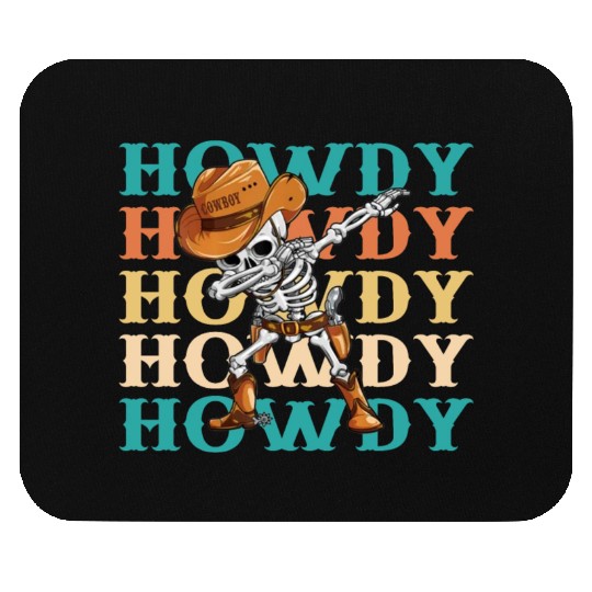 Dabbing Skeleton Dancing Cowboy Boots Hat Mouse Pads