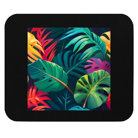 Tropical Foliage Watercolor Paradise Mouse Pads
