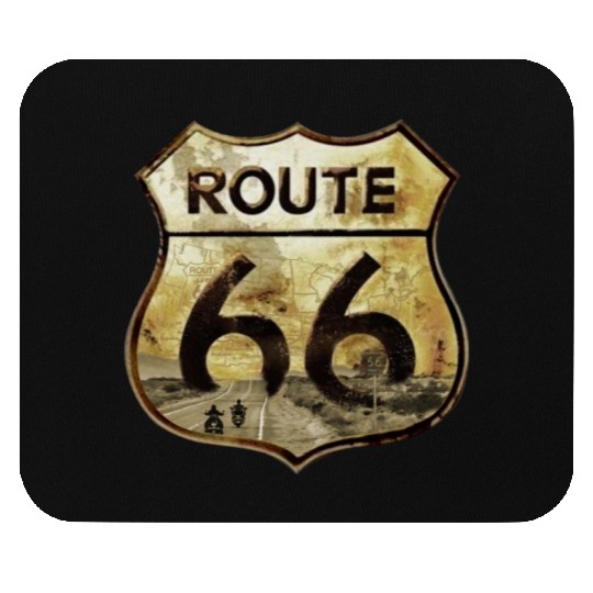 Route 66 trip with motorcycle Mouse Pads