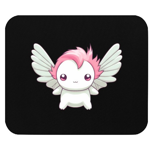 Sweet Axolotl with Angel Wings: Heavenly Design Mouse Pads