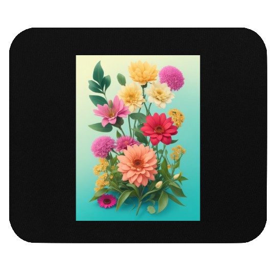 Peach and Pink Spring Flowers Mouse Pads
