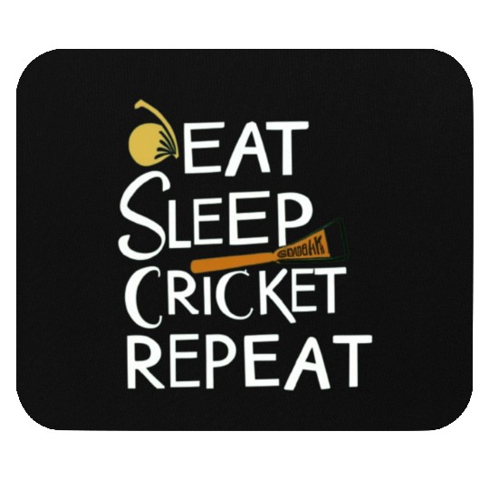 Eat Sleep Cricket Repeat: Cricket Lover's Mouse Pads