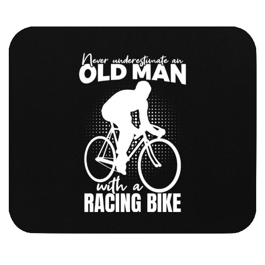 Cycling Grandpa Mouse Pads