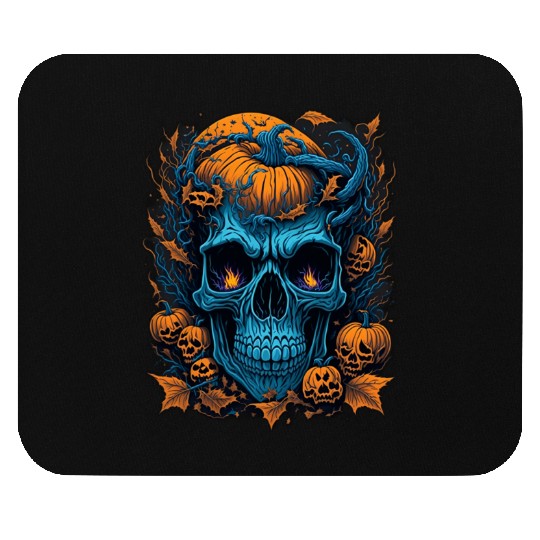 Halloween Spooky Skull Face Mouse Pads