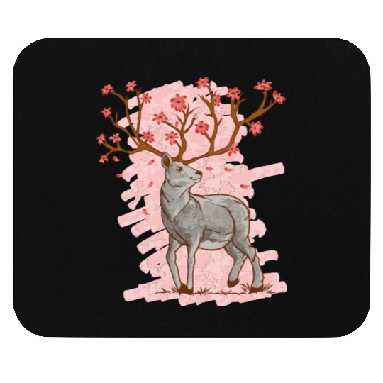 Cherry Blossom Deer Sakura Mouse Pads